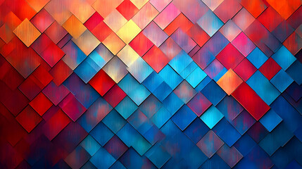 Canvas Print - Abstract geometric pattern with vibrant colors and textures.