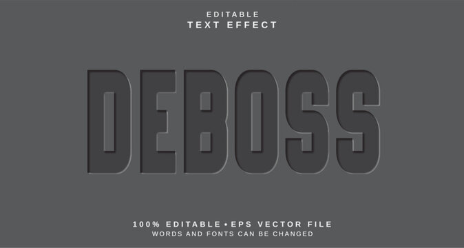 Editable text style effect - Deboss text style theme.