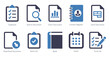 © popcornarts - A set of 10 ui icons as clipboard, search document, chart document