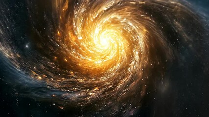 Wall Mural - a bright, swirling galaxy fills the frame, with a bright center surrounded by dark space and twinkli
