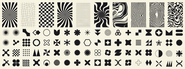 Wall Mural - Big set of abstract geometric elements for design. Trendy abstract minimalist figures. Vector illustration