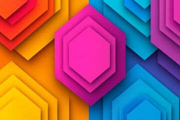 Poster - Colorful background with squares of different colors. The squares are arranged in a way that creates a sense of movement and energy. Scene is vibrant and lively. abstract background with squares