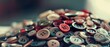 © Ai Studio - A vibrant heap of colorful buttons in various shapes and sizes, showcasing a collection of charm and craft in a warm, inviting light.