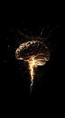 Powerful visual of a brain with lightning bolts, symbolizing creativity and mental energy