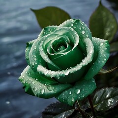 Sticker - rose with dew