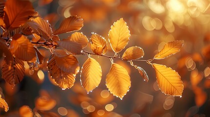 Poster - Golden Autumn Leaves: Nature's Vibrant Palette