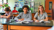 © Monkey Business - Portrait Of Male And Female High School Students Sitting At Desk In Biology Class