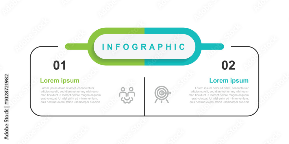 2 Step Process Layout 2 step process infographic template vector element with icons suitable ...