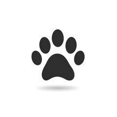 Sticker - Black animal paw print icon isolated on white background