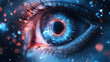 © Siasart Studio - Close-up of a futuristic eye with digital effects and glowing elements.