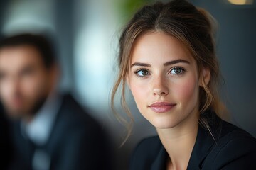 Young businesswoman having a discussion with her colleagues in a meeting, Generative AI