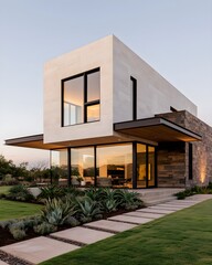 Modern architectural design of a stylish home exterior