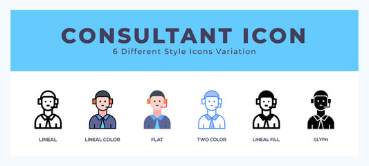 Consultant icon symbol. isolated. vector illustration with different styles