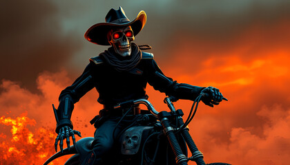 cowboy ghost rider skeleton skull