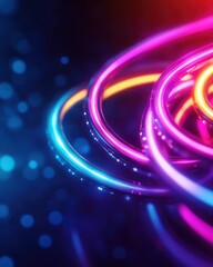 Wall Mural - abstract neon lights background with bokeh