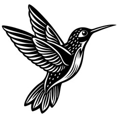 Wall Mural - hummingbird silhouette vector