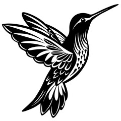 Wall Mural - hummingbird silhouette vector