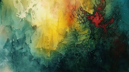 Canvas Print - Elegant watercolor abstract design wallpaper – soft, flowing paint strokes and vibrant color blends for creative projects, interior design, and artistic digital backgrounds


