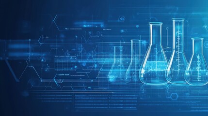 Poster - A dynamic medical flyer design on a blue-themed health science laboratory backdrop