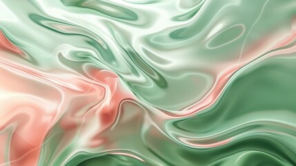 Soft green and pink pastel flowing abstract shapes – modern liquid texture with smooth color blends for 4k wallpaper, creative interior design, and digital art backgrounds featuring light green patter