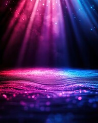 Wall Mural - abstract neon lights background with pink and blue glow