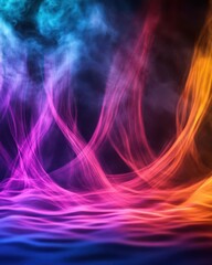 Wall Mural - abstract neon smoke background with purple blue and orange colors