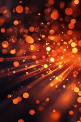 Wall Mural - abstract orange bokeh background with lights and rays
