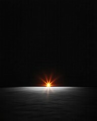 Wall Mural - black background with glowing sunrays