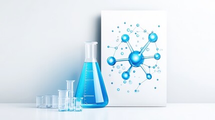 Poster - Flyer layout created in InDesign, set against a white science laboratory background, featuring a modern and clean design perfect for scientific or healthcare promotions