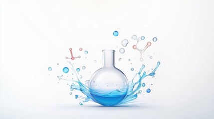 Poster - InDesign flyer with a white science lab background, showcasing a professional and contemporary design