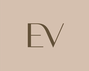 Wall Mural - EV letter logo icon design. Classic style luxury initials monogram.