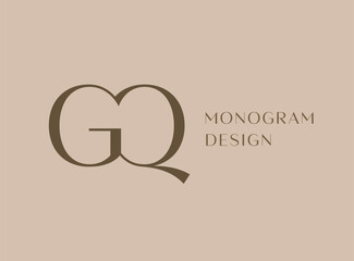 Wall Mural - GQ letter logo icon design. Classic style luxury initials monogram.