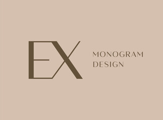 Wall Mural - EX letter logo icon design. Classic style luxury initials monogram.