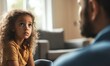 © jambulart - Young girl looks at man with curiosity.
