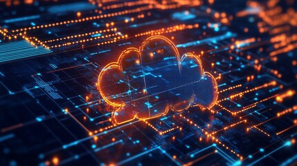Poster - cloud technology background
