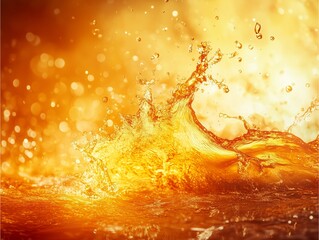 Bright Orange Water Splash in Motion
