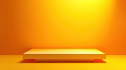 Poster - Bright Yellow Display Platform in Minimalist Setting