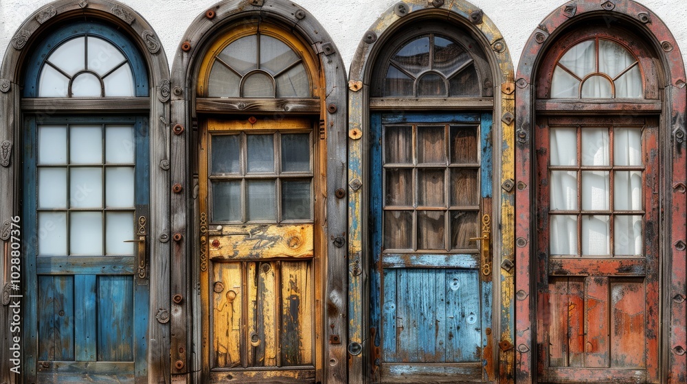 Discover the rustic charm of this set of old wooden windows, perfect ...