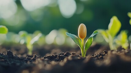 Close-up view of a seed planted in fresh soil, symbolizing the start of growth and the potential of new life in nature