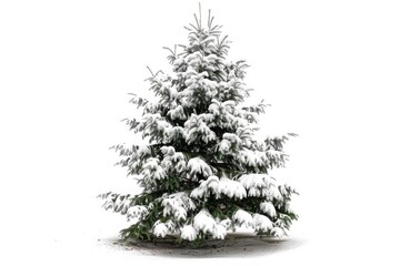 Wall Mural - Beautiful christmas tree isolated on white background