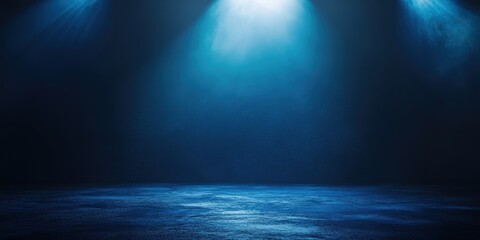 Canvas Print - Blue Light Stage Background for Events and Performances