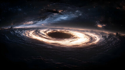 Poster - A mesmerizing depiction of a swirling cosmic black hole.