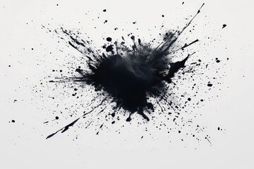 Poster - Abstract Black Ink Splash on White Background