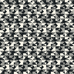 Canvas Print - Monochrome Grain Broken Geometric Pattern