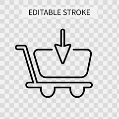 Wall Mural - Shopping cart icon in line style editable stroke. Shop basket internet linear symbol. Market purchase outline sign. Buy click banner for online store. Vector illustration isolated on white background