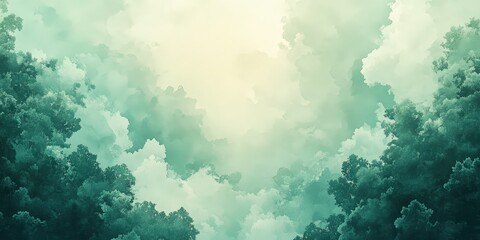 Poster - Lush Clouds in Serene Landscape