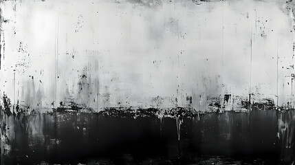 Canvas Print - Abstract monochrome artwork with textured black and white layers.