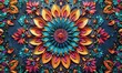 © Настя Шевчук - Intricate mandala pattern in vibrant colors, 4K hyperrealistic photo.