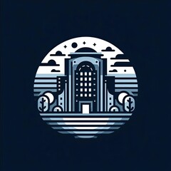 Poster - minimal modern and avant garde architecture  logo. Ideal for advertising commercial concepts, logo icon design. premium illustration. ai