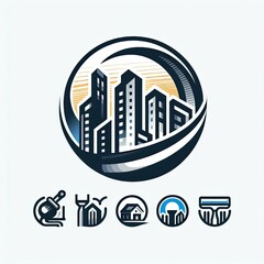 Poster - minimal modern and avant garde architecture  logo. Ideal for advertising commercial concepts, logo icon design. premium illustration. ai